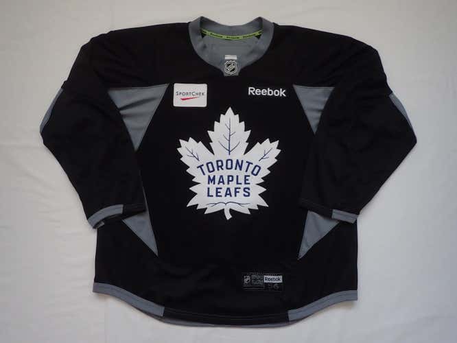 Reebok Toronto Maple Leafs NHL Pro Stock Hockey Practice Worn Black Jersey 56 RARE!
