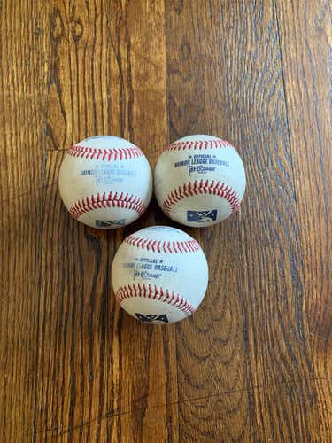 Used Rawlings 3 Pack Baseballs ( Minor League )