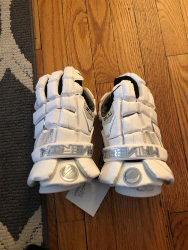 White New Maverik M4 13" Lacrosse Gloves