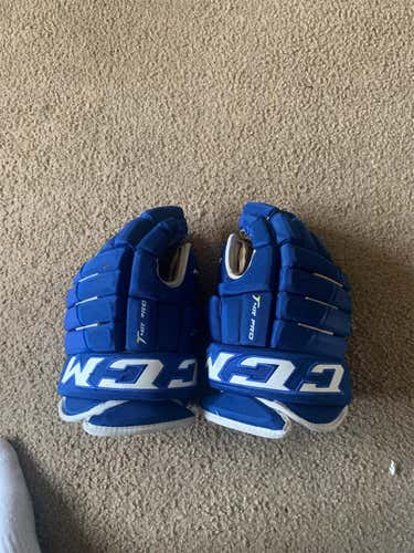 Blue Used CCM Tacks 4 Roll Pro 14"  Gloves