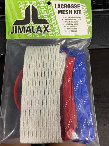 White New Lacrosse Mesh Kit.