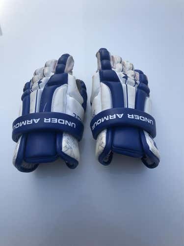 Blue Used Player Under Armour 14" Lacrosse Gloves