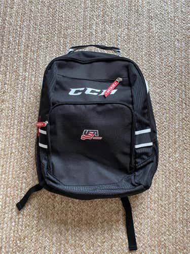 USA Hockey Black Adult CCM Backpack