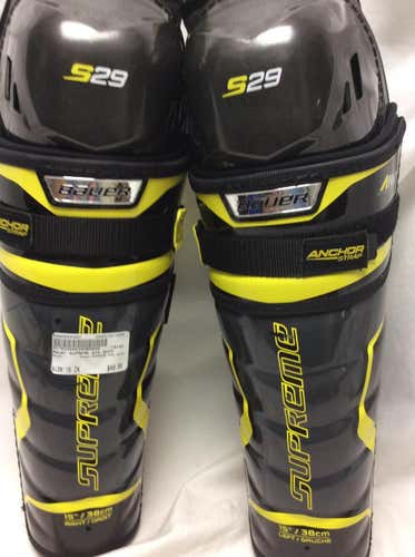 Used Bauer Supreme S29 Shin 15" Ice Hockey Shin Guards