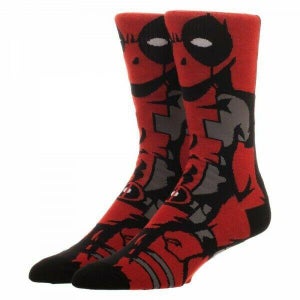 Deadpool Wade Wilson Bioworld Marvel Comics Socks Men's 8-12 Superhero Movie