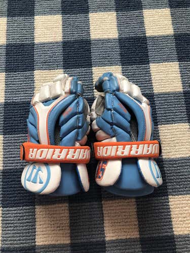 Blue Used Player Warrior Evo 13" Lacrosse Gloves