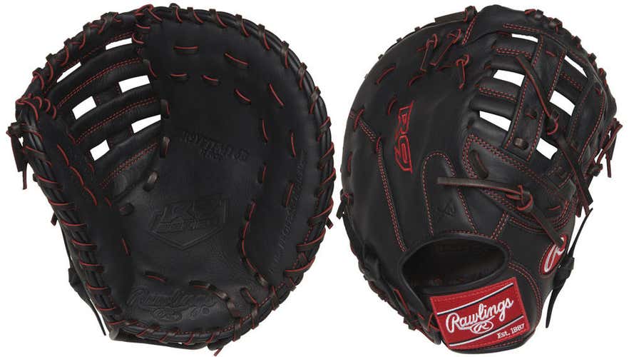 Black New Rawlings Left Handed First Base R9 Baseball Glove 12"