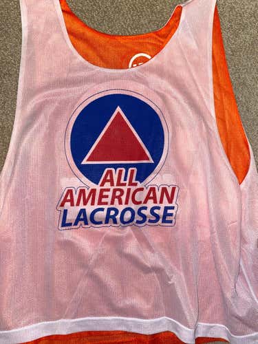 All American Lacrosse white/orange Adult One Size Fits All Warrior Jersey