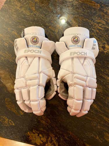 White Used Player Epoch Integra LE 13" Lacrosse Gloves