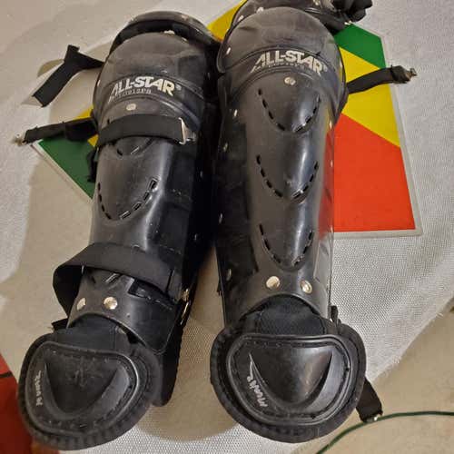 Black Used All Star LG912PS Catcher's Leg Guard Baseball/Softball