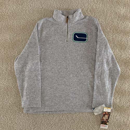 NEW! CCM Vancouver Canucks 1/4 Zip Up Pullover Men's Size Large