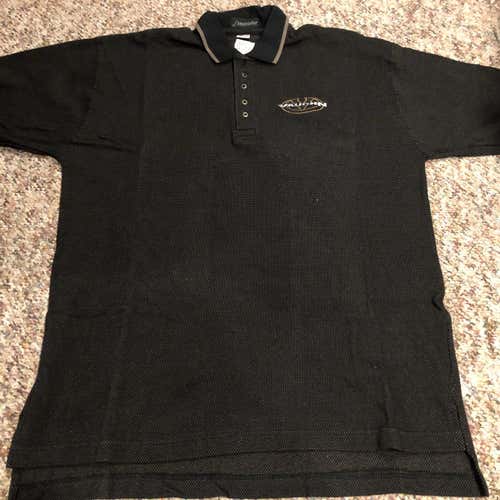 New Vaughn Goalie Equipment Black Gold Embroidered Polo Golf Shirt XL