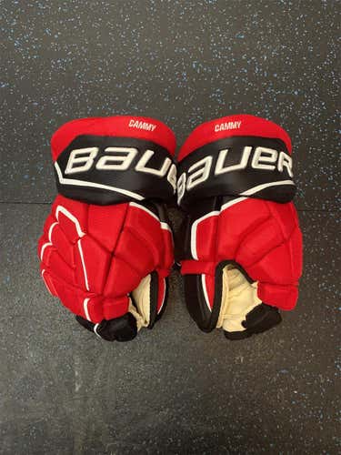 New New Jersey Mike Cammalleri 13” Easton GX With Bauer Dressed Pro Stock Gloves