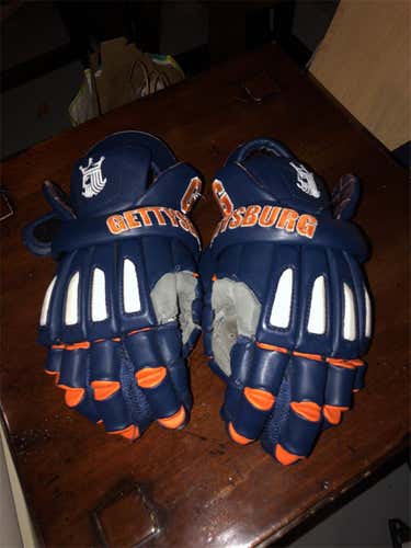 Blue Used Player Brine King Elite 13" Lacrosse Gloves