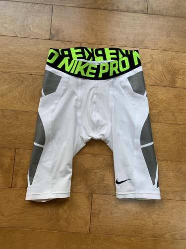 White Men's Small Nike Pro Baseball Sliders