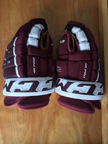 CCM Gloves HG4PRO Maroon 14", lightly used