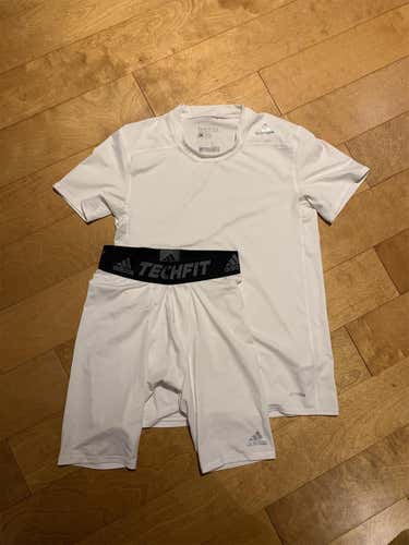 New Adidas Techfit Shirt and shorts combo