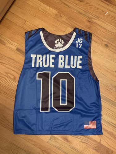Blue/Grey Reversible True Blue Lacrosse Club 2017 Jersey #10