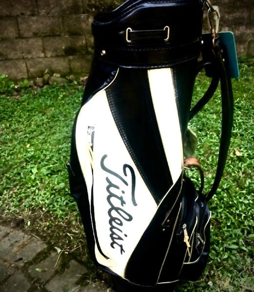Rare Vintage Titleist Leather Tour Staff Bag -- Great Used Condition