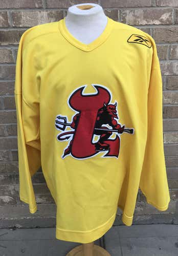 Reebok Pro Stock Lowell Devils Practice Jersey Yellow 7377