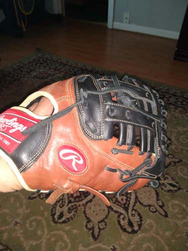 Brown Used Rawlings Right Handed First Base Sandlot Series Baseball Glove 12.5"