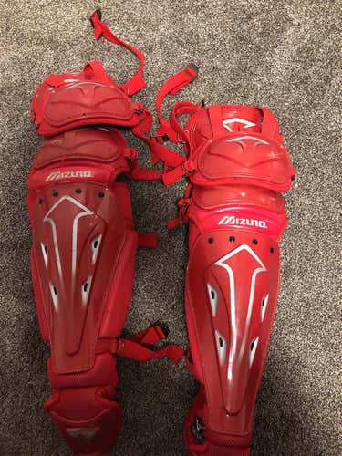 Red Used Mizuno Samurai Catcher's Leg Guard