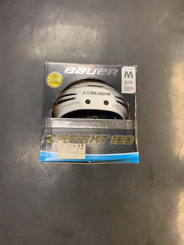 White New Medium Bauer Re-Akt 100 Helmet
