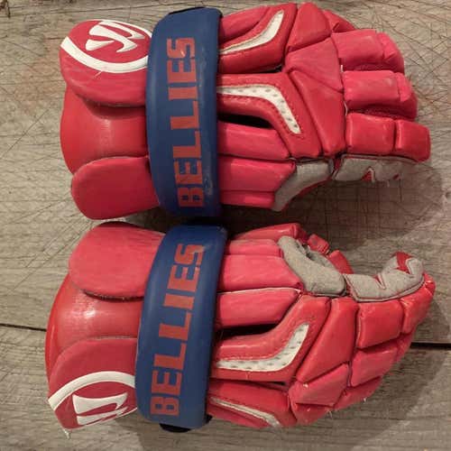 Red Used Player Warrior Burn Pro 13" Lacrosse Gloves