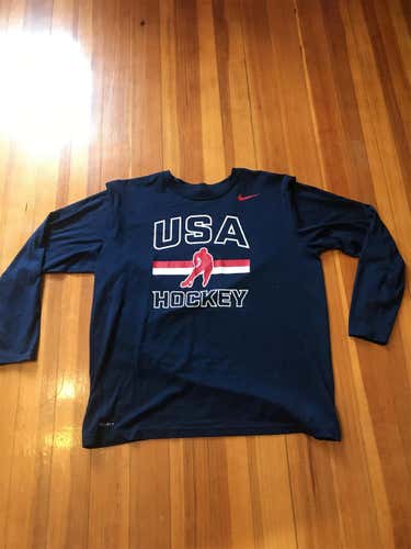 Large Nike DriFit USA Hockey Lake Placid Shirt