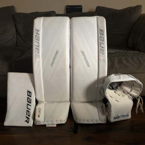 White Used 32" Regular Supreme S190  Goalie Full Set