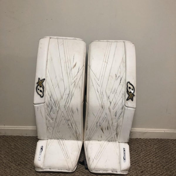 White Used 34" Brian's Subzero 7.0 Goalie Leg Pads