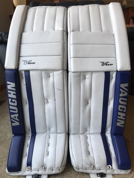 White Used 33" Vaughn Velocity XFP Goalie Leg Pads