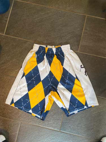 Blue And Yellow Argyle Shorts