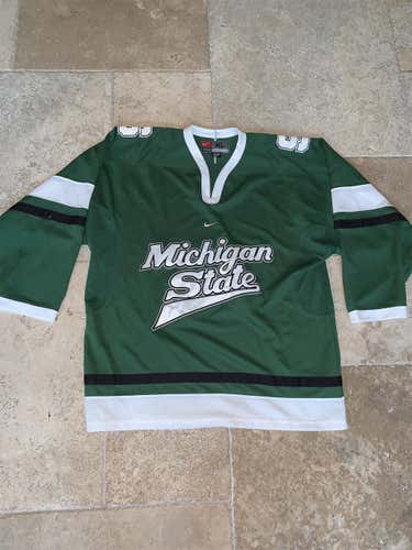 Green Men's Michigan State Nike Hockey Jersey XL