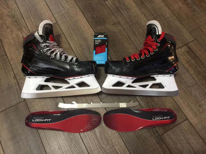 w New Steel Senior Bauer 1x Size 8 Hockey Goalie Skates D&R (Regular) Used