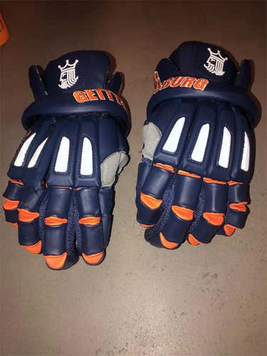 Blue Used Player Brine King Elite 13" Lacrosse Gloves
