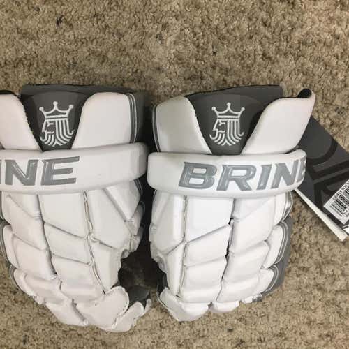 White New Player Brine Clutch 12" Lacrosse Gloves