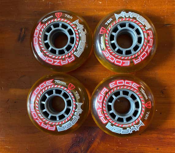 Roller / Inline Hockey Wheels 76mm (4) Hyper Razor Edge