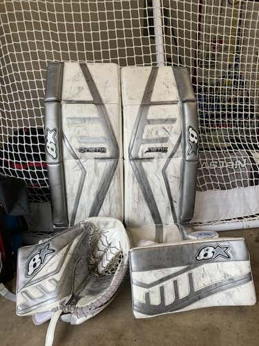 White Used Senior 34" Brian's Regular G-Netik Pro 2 Goalie Full Set