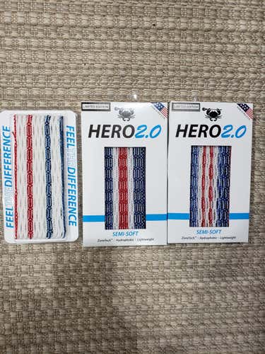 White New ECD Lacrosse LTD USA Hero Mesh 3 Pack
