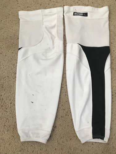 White Used Senior XL Reebok Practice Socks Pro Stock