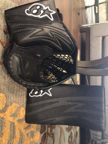 Black Senior Regular G-Netik Pro Stock Glove And Blocker Combo