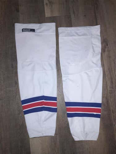 NHL NEW York Rangers XL+ Away Reebok Pro Stock Socks