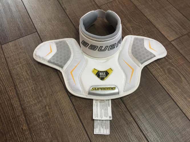 Bauer Supreme Neck Throat Clavicle Guard Protector White Senior Nice used condition!