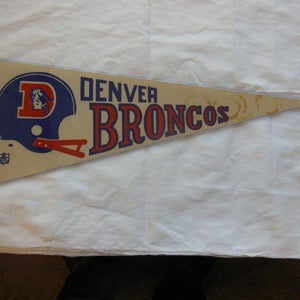 Vintage Denver Broncos 2 bar helmet pennant NFL