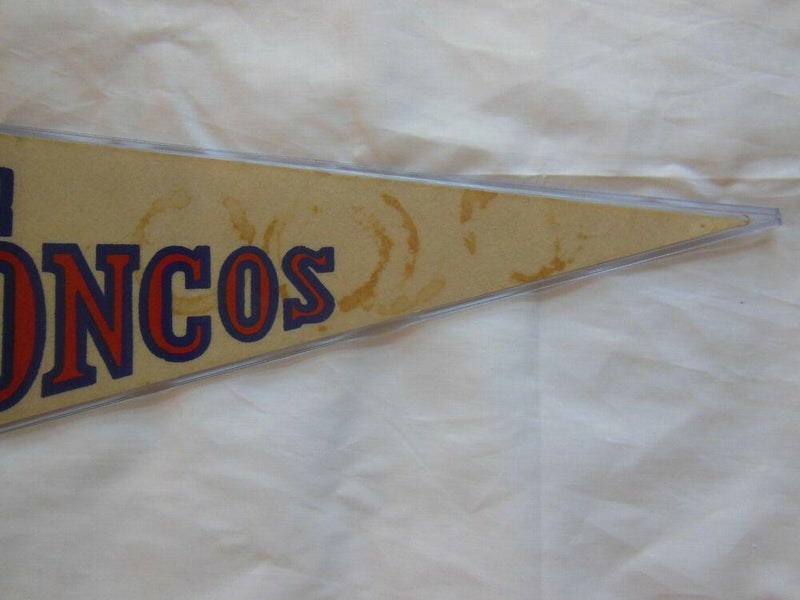 DENVER BRONCOS VINTAGE 1960s NFL FOOTBALL 1 BAR HELMET PENNANT