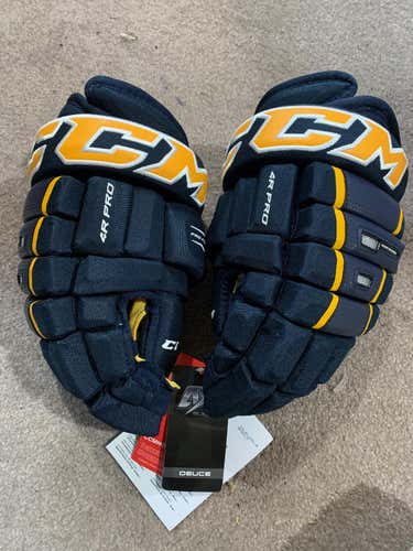 New Classic Pro 4-Roll Gloves Senior 13" with Tags Blue / Yellow