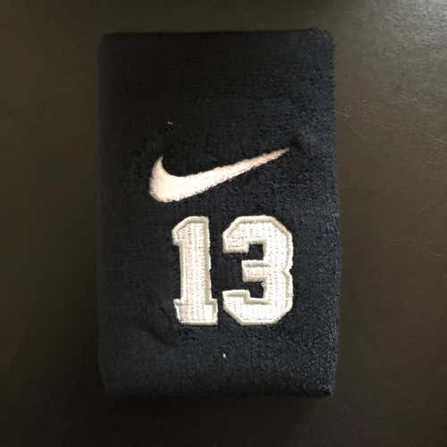 Nike Pro Navy Blue Baseball Wristband Game Issued "13" Glove Batting Rodriguez