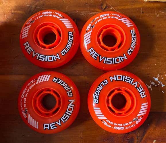 Inline Hockey Wheels 76MM (4) Hard Outdoor New Clingers