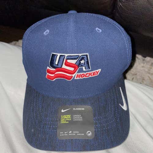 USA HOCKEY Blue Unisex One Size Fits All Nike Hat